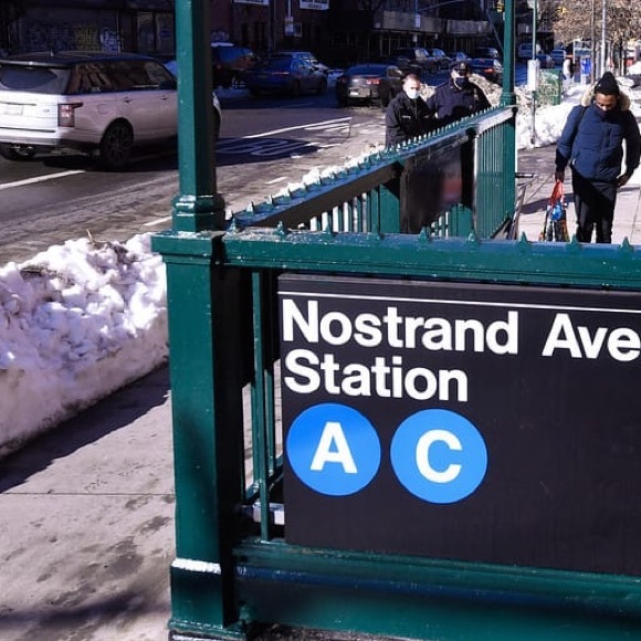 Nostrand Subway Sign MTA station transit lines nyc tourist city train N - Picture 4 of 5